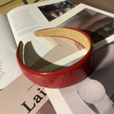 PU LEATHER SOLID COLOR SIMPLE SPONGE HEADBAND_CWAHA2575