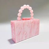 Pearl Acrylic Beaded Clutch Wristlet Wedding Bag_Cwab5858