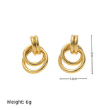 Twist Circle Linked Hoop Earrings Plated Titanium