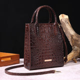 RETRO LARGE CAPACITY CROCODILE SHOULDER BAG_CWAB0925