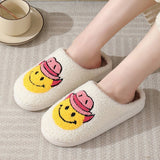 SOFT PLUSH COMFY WESTERN SMILING FACE SLIPPER_CWSHS0247