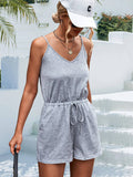 V-Neck Loose Casual Suspender Romper