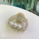PEARL ACCENT HAIR CLAW THICK SQUARE ELEGANT CLIP_CWASC1600