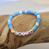 COLORFUL POLYMER CLAY LETTER BEADED BRACELET_CWMM3570