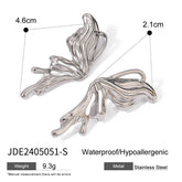 STAINLESS STEEL SWEET GOTHIC 3D BUTTERFLY EARRINGS_CWASC1688