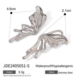 STAINLESS STEEL SWEET GOTHIC 3D BUTTERFLY EARRINGS_CWASC1688