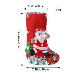 LINEN LARGE CHRISTMAS STOCKING GIFT BAG ORNAMENT_CWMS1432