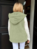 Womens Woolen Hooded Vest Sleeveless Coat