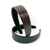 Vintage Two-Tone Crocodile Pu Wide Hairband