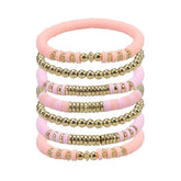 COLORFUL SOFT CERAMIC BEADED BRACELET SET_CWAJE0720