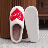 Valentines Day Red Love Cotton Slippers