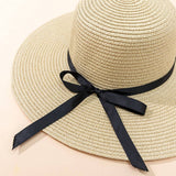 SUMMER BEACH FASHION VERSATILE BOW SUN HAT_CWAH3445