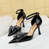 STYLISH RHINESTONE BOW HIGH HEELS_CWSHH0108