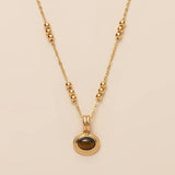 STAINLESS STEEL MULTI LAYERED GEMSTONE NECKLACE_CWMM5733