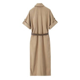 Stylish Casual Shirt Dress With Belt