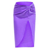 IRREGULAR SOLID COLOR SATIN HIP LENGTH SKIRT_CWBSS0389