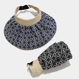 SUMMER STRAW REVERSIBLE VISOR HAT WIDE BRIM CAP_CWAH3298