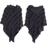 HOODED CAPE WITH FRINGED HEM SCARVES_CWASC0118