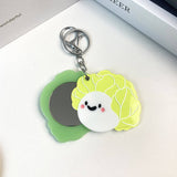 CUTE CABBAGE SLIDE MIRROR KEYCHAIN ACRYLIC_CWMM6376