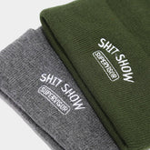 SHIT SHOW EMBROIDERED LETTER PILE HAT KNITTED HAT_CWAH2084