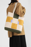 Plaid Pattern Canvas Shoulder Bag_Cwab0510