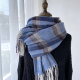 PLAID FAUX CASHMERE MID LENGTH SCARF FOR WINTER_CWASC1456