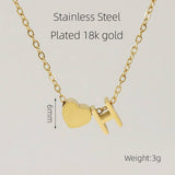 18K GOLD HEART LETTER PENDANT NECKLACE_CWAJE0692