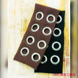 Wide Punk Fabric Headband With Metal Eyelets