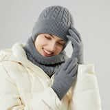 Winter Outdoor Velvet Scarf Warm Three-Piece Suit_Cwmm2802