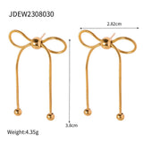 PERSONALIZED ALL MATCH 18K GOLD BOW EARRINGS_CWASC1655