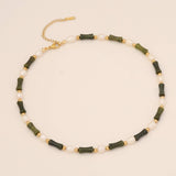 FASHION PEARL BAMBOO NATURAL STONE NECKLACE_CWAJE0652