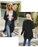 Twisted Floral Solid Color V-Neck Knit Cardigan