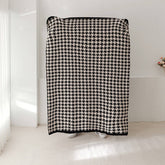 Versatile Houndstooth Knitted Wool Throw Blanket_Cwmm2386