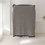 Versatile Houndstooth Knitted Wool Throw Blanket_Cwmm2386