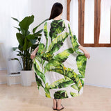 BANANA LEAF CROCHET FRONT BEACH COVER UP ROBE_CWMM6207