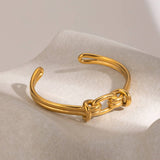 Vintage 18K Gold Double Knot Cross Rope Cuff