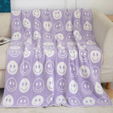 SMILING FACE KNITTED JACQUARD BLANKET SOFA BLANKET_CWMM0323