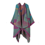SHAWL RETRO HORSE PATTERN SCARF WARM SLIT CAPE_CWASC2230