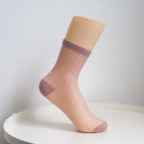STRIPE MESH SOCKS FOR WOMEN MID TUBE TIDE SOCKS_CWMS054