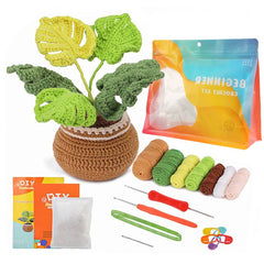 HANDMADE DIY MONSTERA DOLL CROCHET MATERIAL PACK_CWMM0821