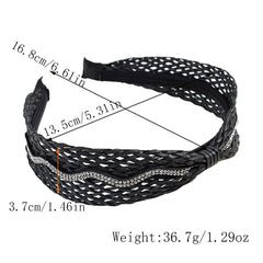 Wave Rhinestone Knotted Braided Headband