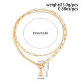 NICHE IMITATION PEARL OT BUCKLE TASSEL NECKLACE_CWAJE1805