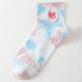 Tie-Dyed Love Embroidery Sports Socks_Cwms0247