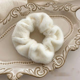 White Plush Hair Ring Rubber Band Hair Accessories