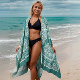 Vacation Floral Kimono Beach Coverup Bikinicardigan_Cwmm6297