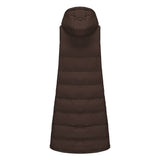 Solid-Color Hooded Sleeveless Cotton-Padded Vest