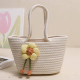 CASUAL FLOWER PORTABLE STRAW BAG_CWAB1870