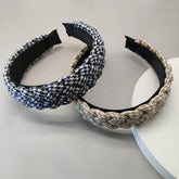 HANDMADE GEOMETRIC PLAID TWIST HEADBAND_CWAHA2602