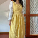 BAMBOO KNOTTED COTTON FULL BODY CAFE FLORAL APRON_CWMM5840