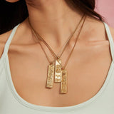 Zodiac Tag Necklace Stainless Ste Vintage Style_Cwmm8868